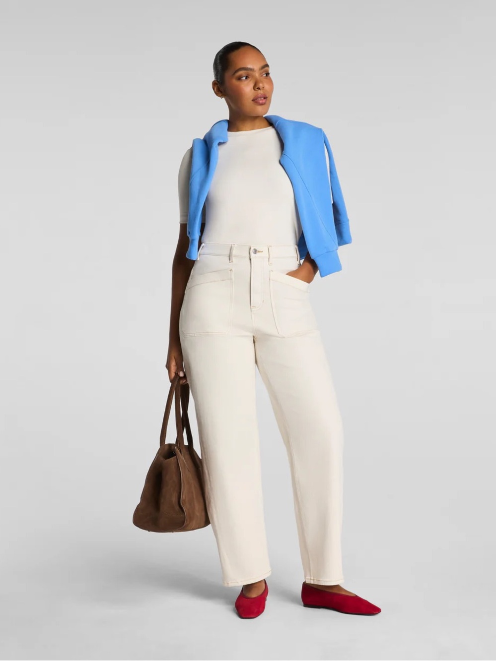 Spanx Utility Barrel Jean Alabaster Medium